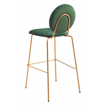 ZUO - Odessa Barstool (Set of 2) in Green/Gold