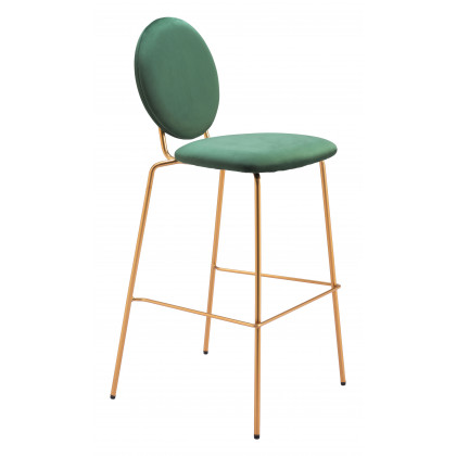 ZUO - Odessa Barstool (Set of 2) in Green/Gold