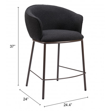 ZUO Essen Counter Stool - Black/Bronze