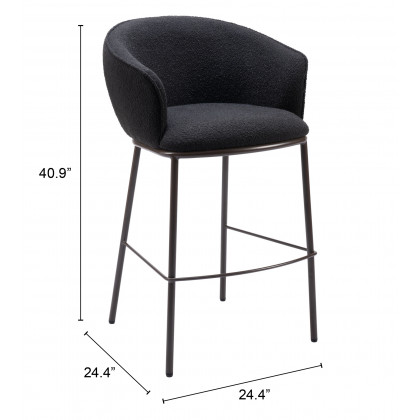 ZUO Essen Barstool - Black/Bronze