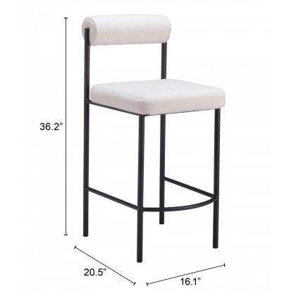 ZUO Livorno Counter Stool (Set of 2) - Ivory