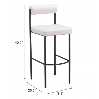 ZUO Livorno Barstool (Set of 2) - Ivory