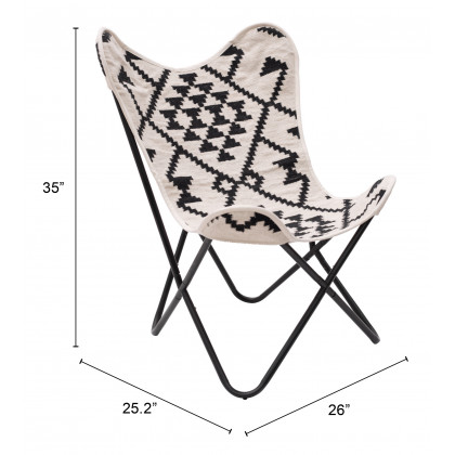 ZUO Rabat Accent Chair - Beige/Black