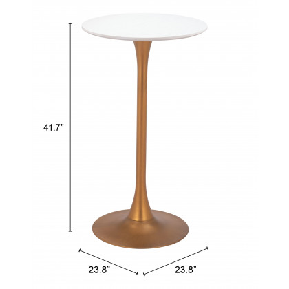 ZUO Auray Bar Table - White/Gold