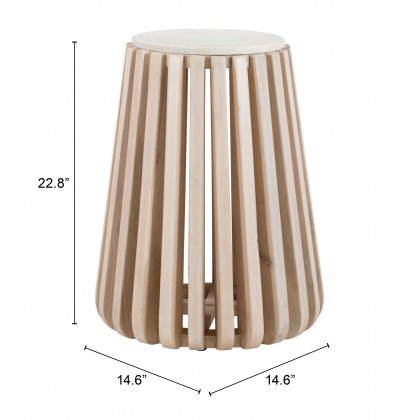 ZUO - Cyprus Side Table in White/Natural