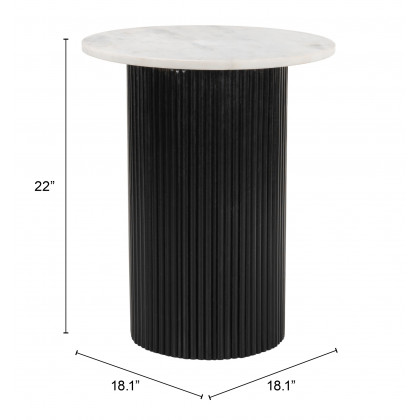 ZUO - Izola Side Table in White/Black