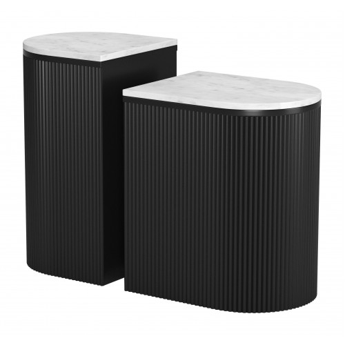 ZUO - Ormara Side Table Set (2-Piece) in White/Black