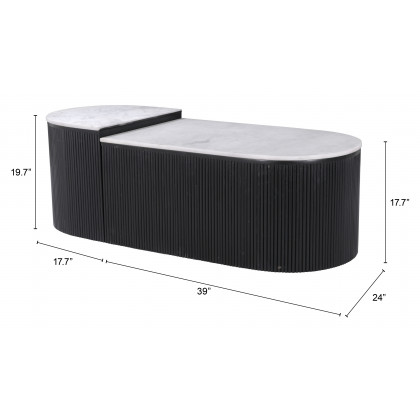 ZUO - Ormara Coffee Table Set (2-Piece) in White/Black