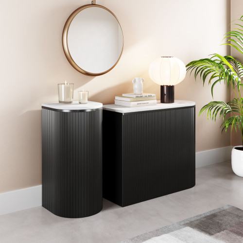 ZUO - Ormara Console Table Set (2-Piece) in White/Black