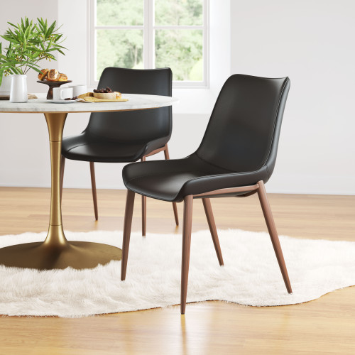 ZUO Magnus Dining Chair (Set of 2) - Black/Walnut
