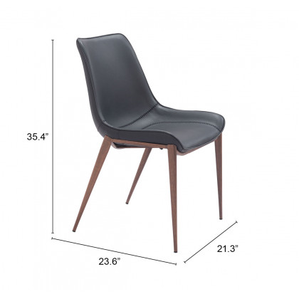 ZUO Magnus Dining Chair (Set of 2) - Black/Walnut