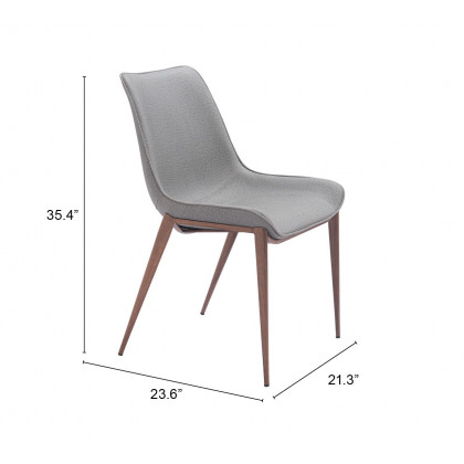 ZUO Magnus Dining Chair (Set of 2) - Slate Gray/Walnut