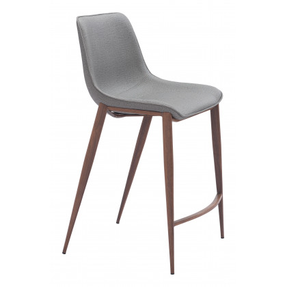 ZUO Magnus Counter Stool (Set of 2) - Slate Gray/Walnut