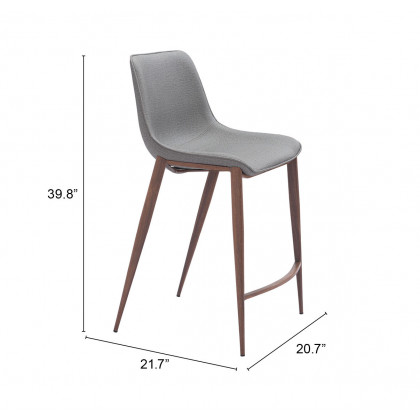 ZUO Magnus Counter Stool (Set of 2) - Slate Gray/Walnut