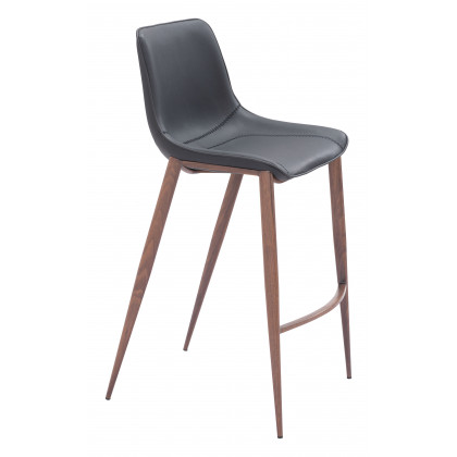 ZUO Magnus Barstool (Set of 2) - Black/Walnut