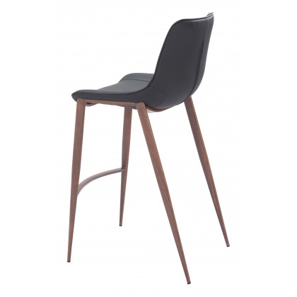ZUO Magnus Barstool (Set of 2) - Black/Walnut