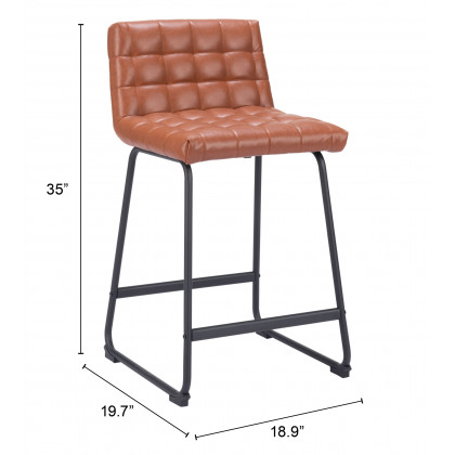 ZUO Pago Counter Stool (Set of 2) - Brown