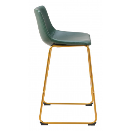 ZUO - Augusta Barstool (Set of 2) in Green/Gold