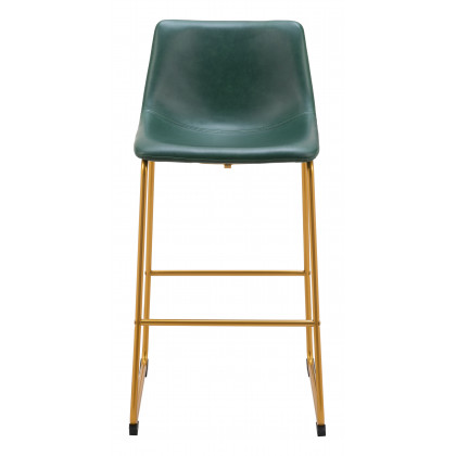 ZUO - Augusta Barstool (Set of 2) in Green/Gold