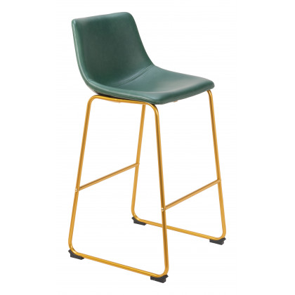 ZUO - Augusta Barstool (Set of 2) in Green/Gold