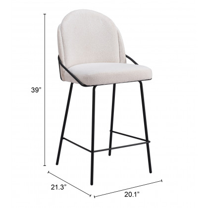 ZUO Jambi Counter Stool (Set of 2) - Ivory