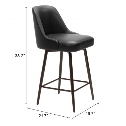 ZUO Keppel Swivel Counter Stool - Black/Bronze