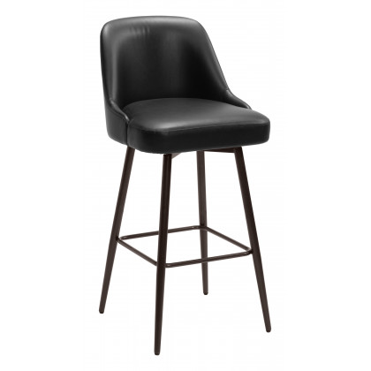 ZUO Keppel Swivel Barstool - Black/Bronze