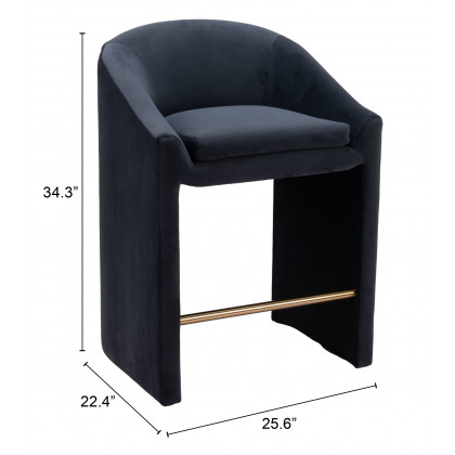 ZUO - Emas Counter Stool in Midnight Gray