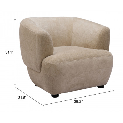 ZUO - Bekker Accent Chair in Golden Beige