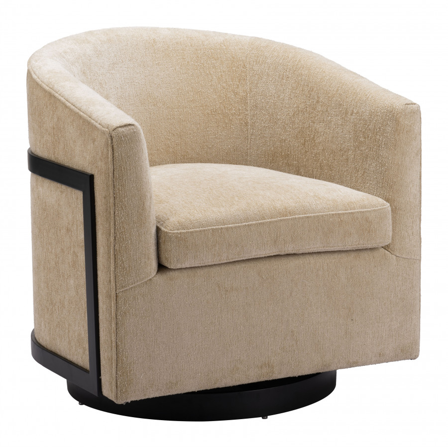 ZUO - Hanko Swivel Chair in Golden Beige