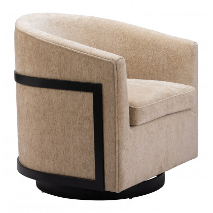 ZUO - Hanko Swivel Chair in Golden Beige