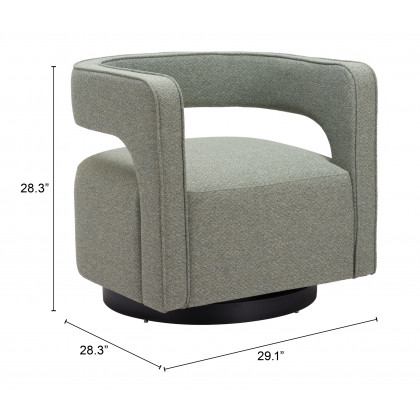 ZUO - Turku Swivel Chair in Sage Green