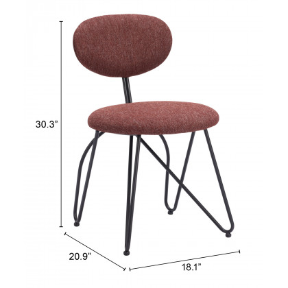 ZUO Novi Dining Chair (Set of 2) - Maroon Brown