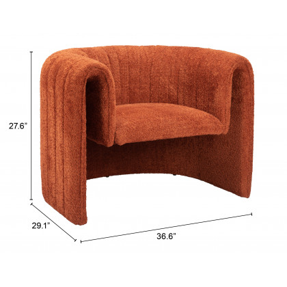 ZUO Viana Accent Chair - Burnt Orange