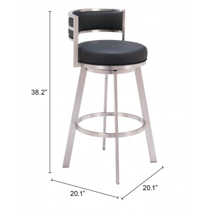 ZUO - Gimsby Swivel Barstool in Black