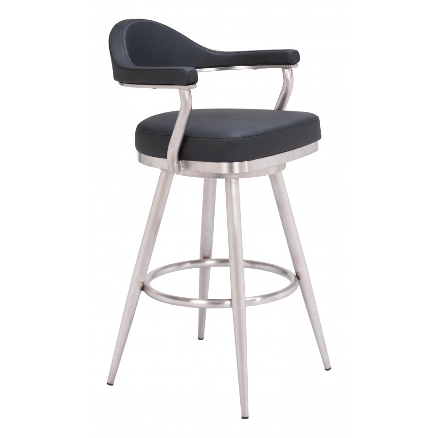 ZUO - Vagur Swivel Barstool in Black