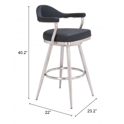 ZUO - Vagur Swivel Barstool in Black