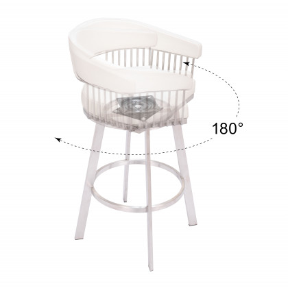 ZUO - Bantry Swivel Barstool in White