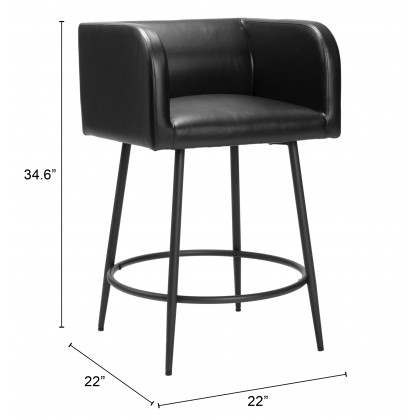 ZUO Horbat Counter Stool (Set of 2) - Black
