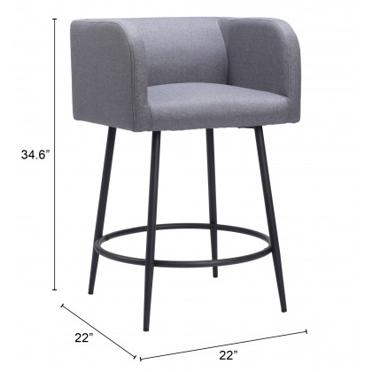 ZUO Horbat Counter Stool (Set of 2) - Gray