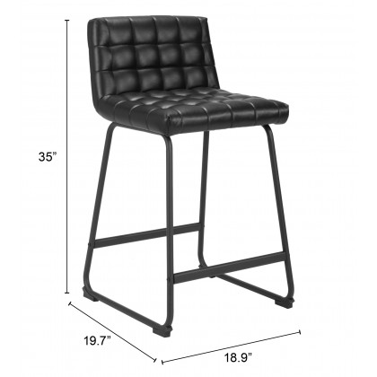 ZUO Pago Counter Stool (Set of 2) - Black