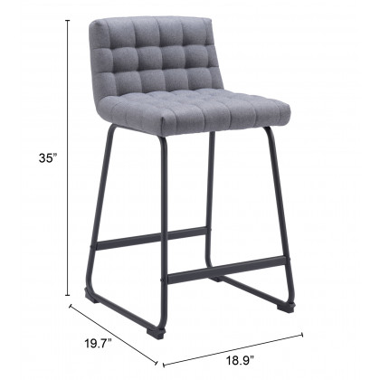 ZUO Pago Counter Stool (Set of 2) - Gray