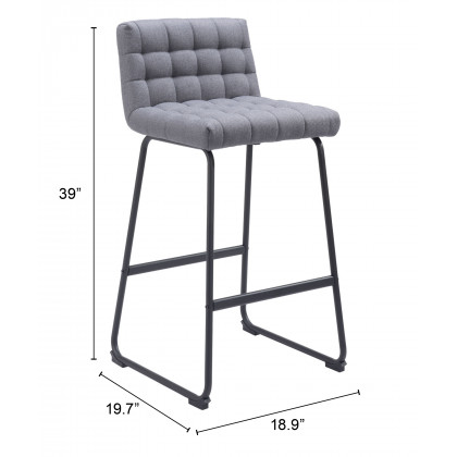 ZUO Pago Barstool (Set of 2) - Gray