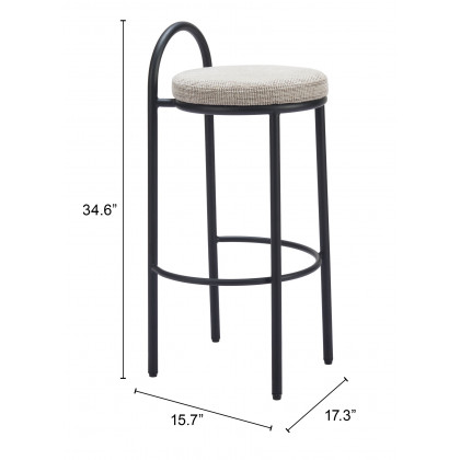 ZUO - Sisal Barstool (Set of 2) in Beige Tweed