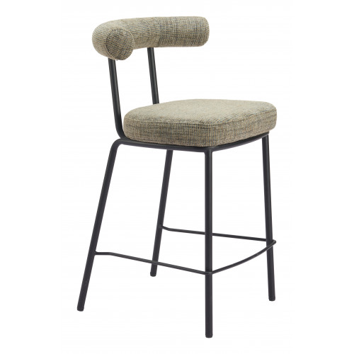 ZUO - Kede Counter Stool in Green Tweed