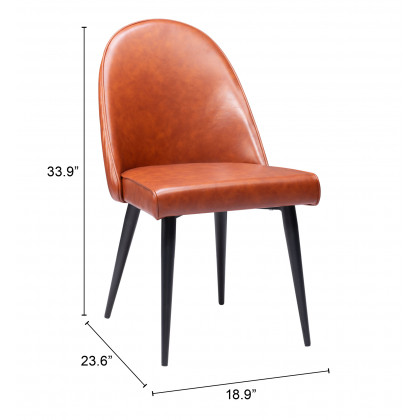 ZUO Silloth Armless Dining Chair (Set of 2) - Brown