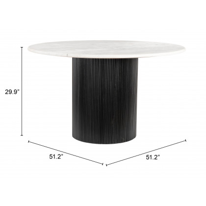 ZUO Izola Dining Table - White/Black