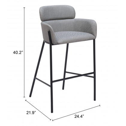 ZUO Bremor Barstool - Slate Gray