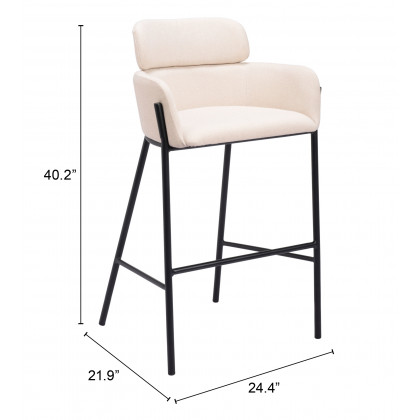 ZUO Bremor Barstool - Beige