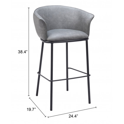 ZUO Garston Barstool - Gray
